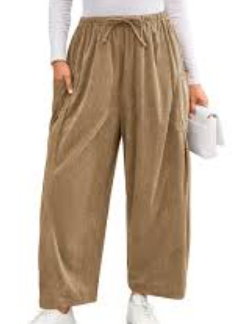 TARSE Corduroy Wide Leg Pants Pull on boho — Size L — NWT